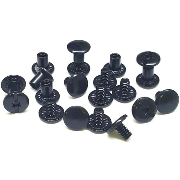 10 Pack 1/4" Black Oxide Premium Chicago Screws With Grips