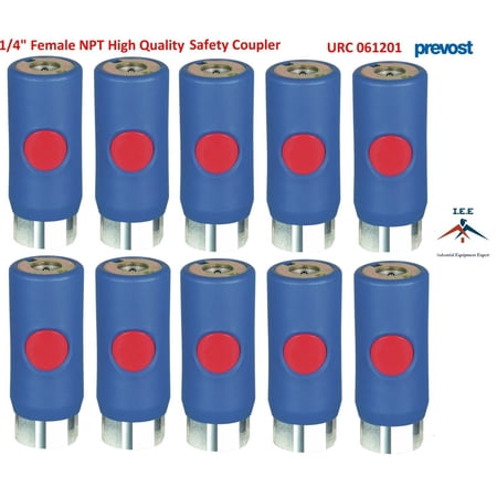 10 Pack 1/4" FNPT Prevost Push Button High Flow Safety Air Coupler URC 061201