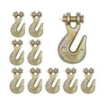 thumbnail image 1 of 10 Pack 1/4" Grade 70 Clevis Grab Hooks - 11660 lbs Breaking Strength Forged Steel - Chain Grab Hook for Truck Tractor Flatbed - Heavy Duty Grab Hooks for Lifting, Rigging, Forklift, 1 of 7