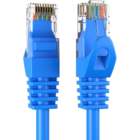 Cat5e 10-Pack of 1.5FT Network Ethernet Patch Cable, 350Mhz Internet Wire, For Router, Modem, PC, Laptop, TVs, Printer Cord, Consoles, Copper-Clad Aluminum, Blue, Cables Direct Online