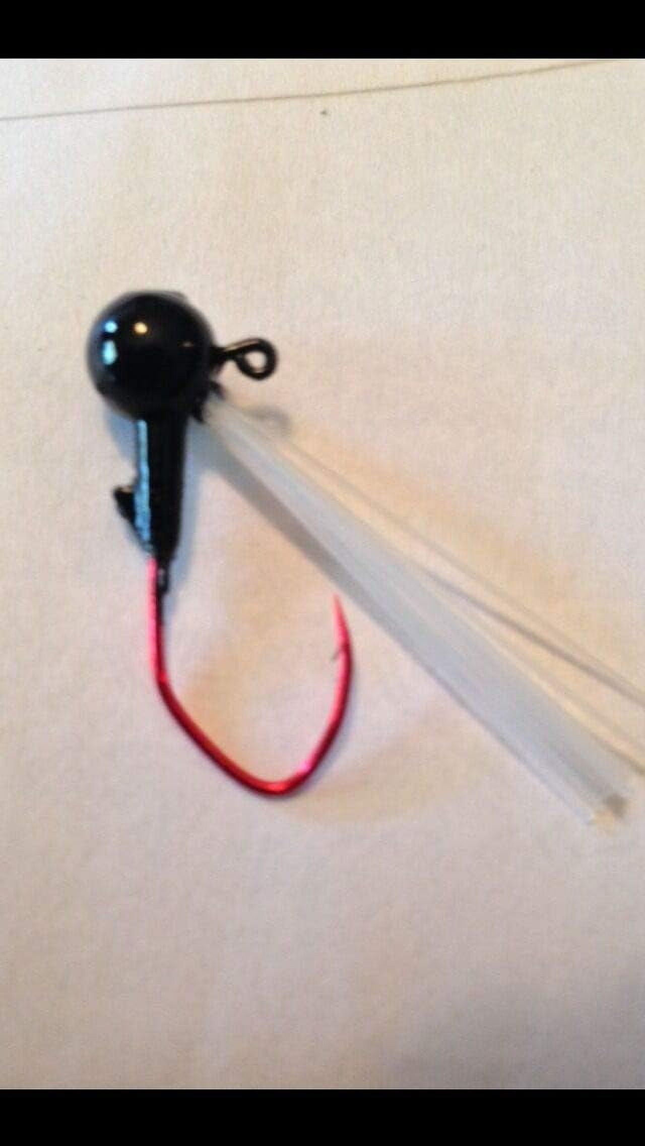 10 Pack 1/8 Oz Weedless Painted Black Crappie Jig Heads. 2 Hook