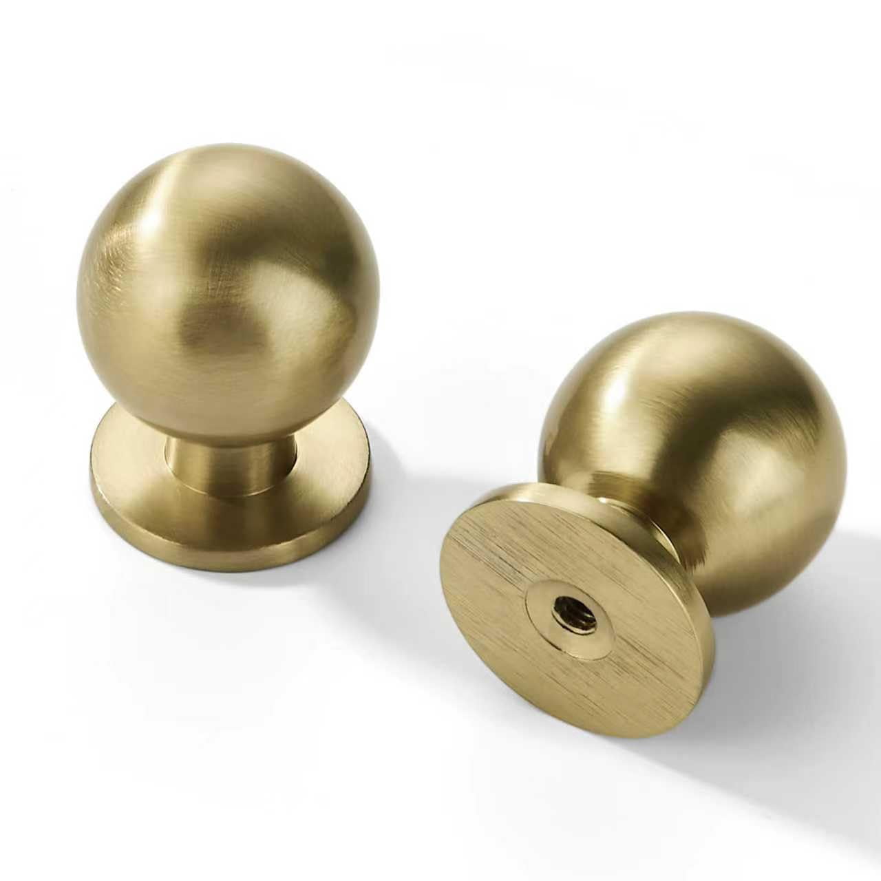 10 Pack 1 Inch (25mm) Diameter Round Solid Vintage Antique Brass Cabinet knobs，Pulls for cabinets and Drawers,Ball Knobs Cabinetry Hardware