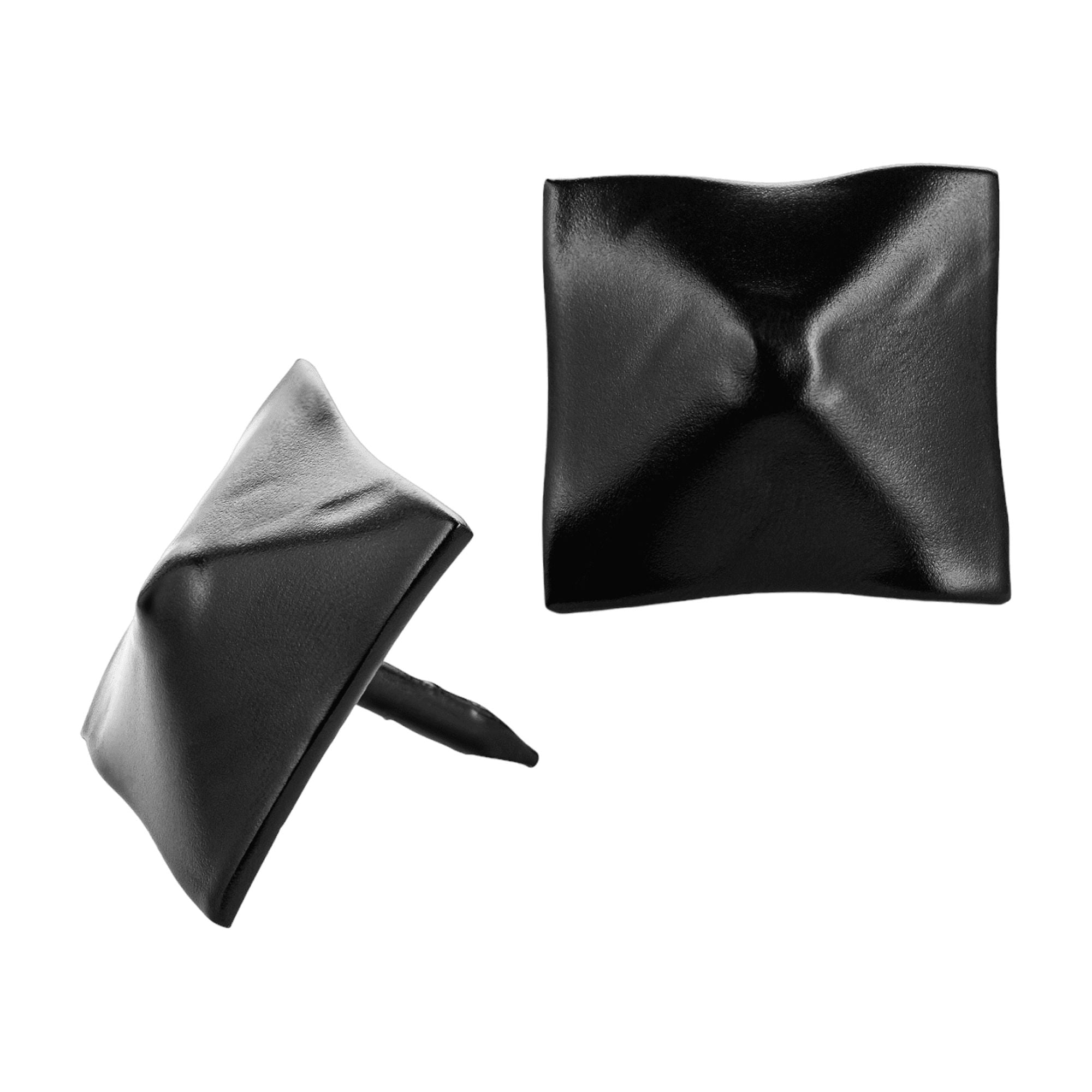 1" Black Hand-Forged Iron Decorative Door Nails, 10 Pack