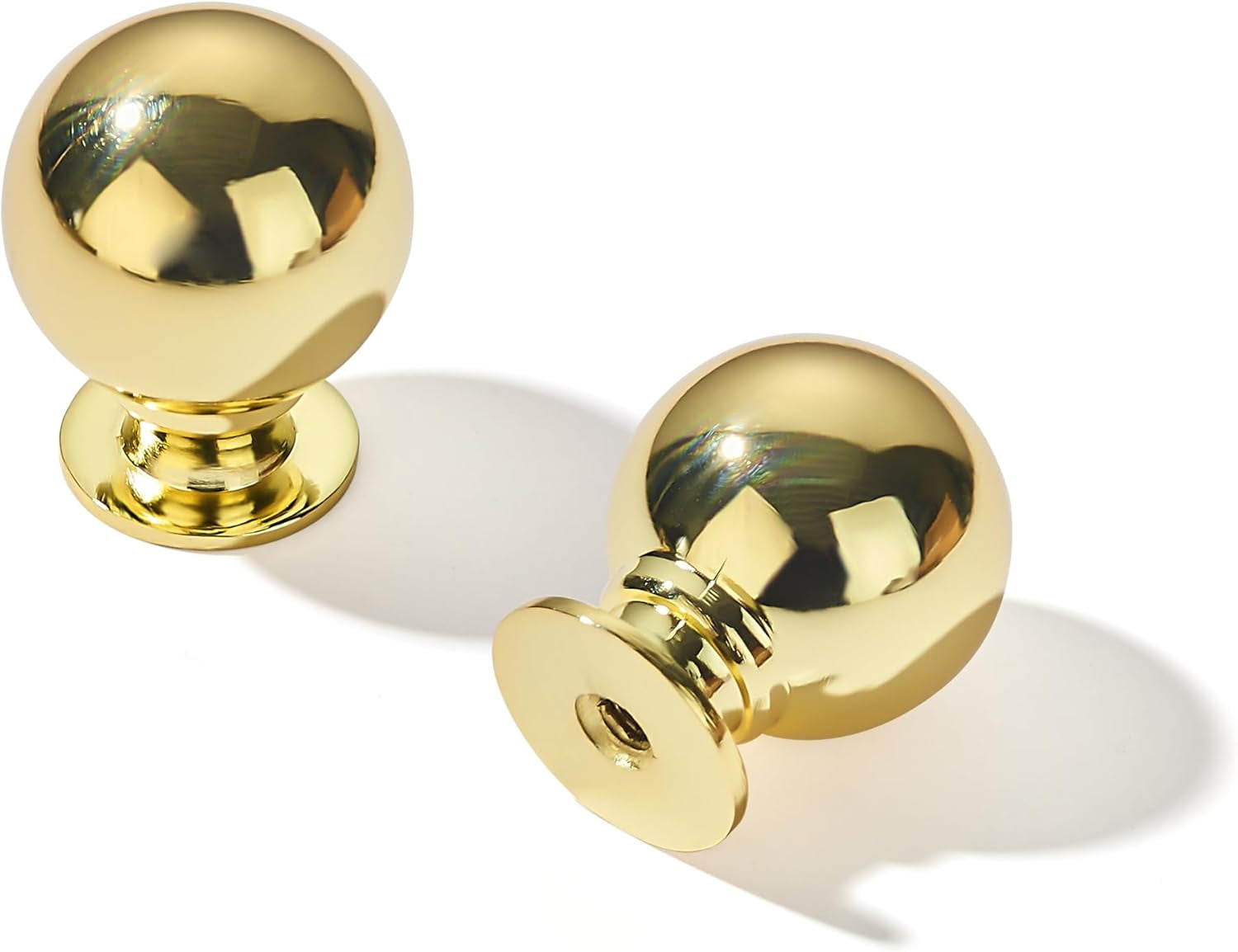 10 Pack 1 Inch Vintage Ball Polished Brass Cabinet Knobs Kitchen Cabinet Hardware Drawer Knobs Pulls for Drawers.