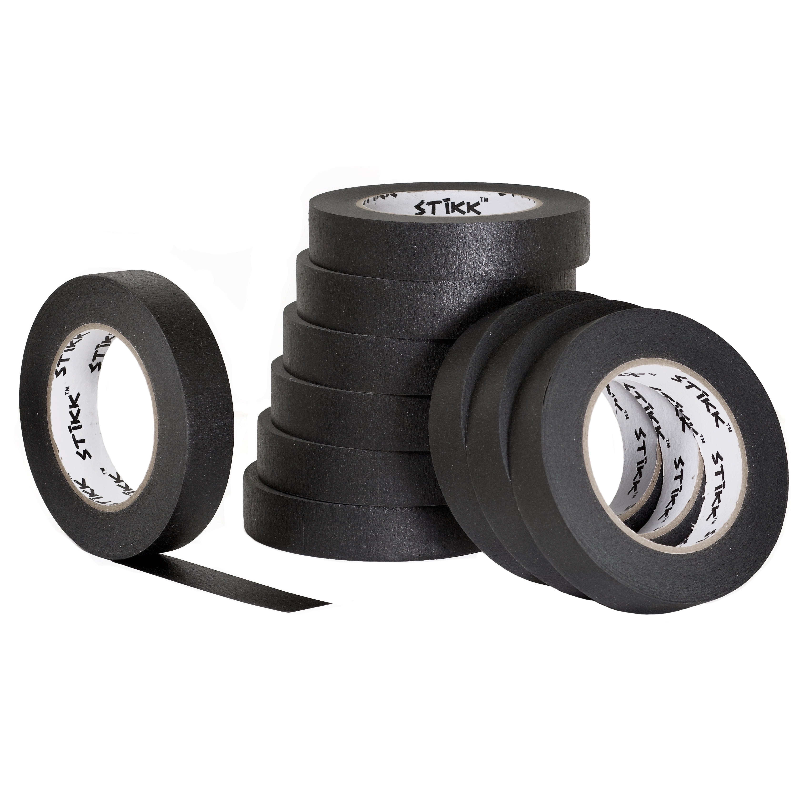 10 Pack 1 inch x 60yd STIKK Black Painters Tape 14 Day Easy Removal Trim  Edge 