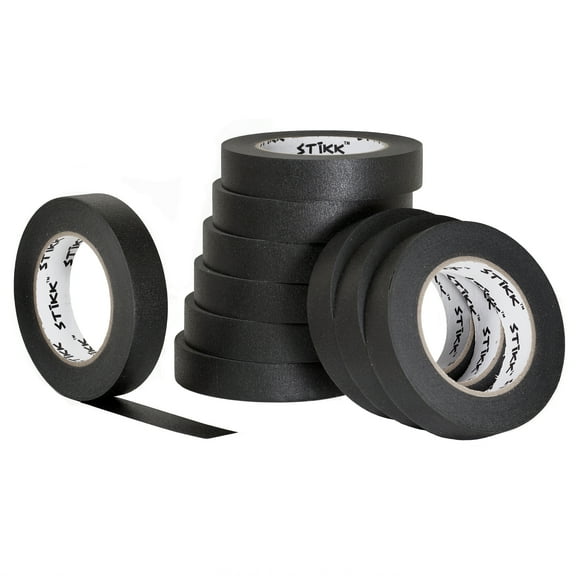 10 Pack 1" inch x 60yd STIKK Black Painters Tape 14 Day Easy Removal Trim Edge