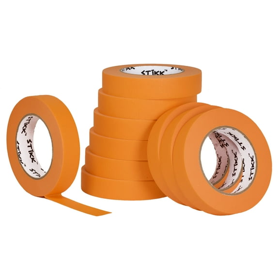 10 Pack 1" inch x 60yd STIKK Orange Painters Tape 14 Day Easy Removal Trim Edge