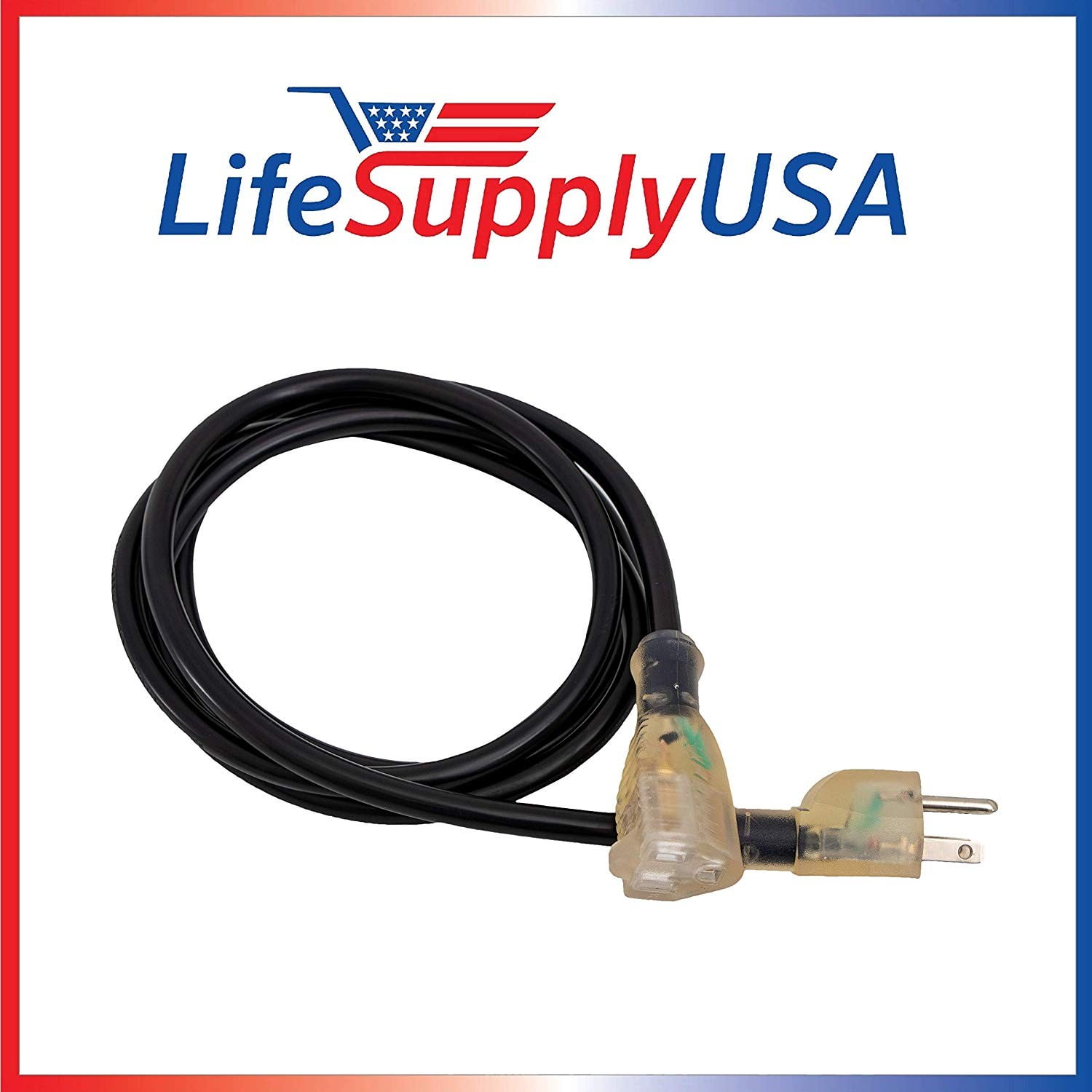 10 Pack 10/3 3ft SJTW 15 Amp 125 Volt 1875 Watt Lighted End Indoor