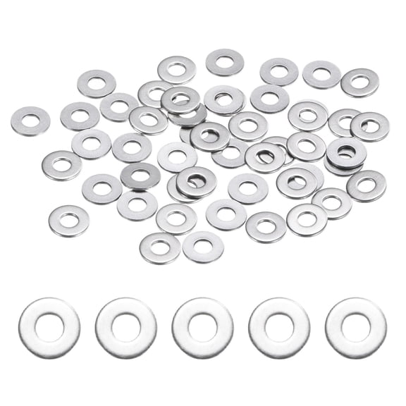 10-Pack 10# Flat Washers, 1/2" OD 304 Stainless Steel Washers for Bolts Screws Nuts for Automotive/Machinery/Furniture, Flat Metal Washers [Silver]