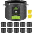 thumbnail image 1 of 10 Pack 10 Gallon Plant Grow Bags, 400G Thick Nonwoven Fabric Pots with Multi-Purpose Rings and Handles, Reusable for Low Stress Plant Training Fruits, Vegetables and Flowers, 1 of 10