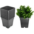 10Pack 10 Gallon Square Plant Nursery Pot Grow Pot Black Nursery