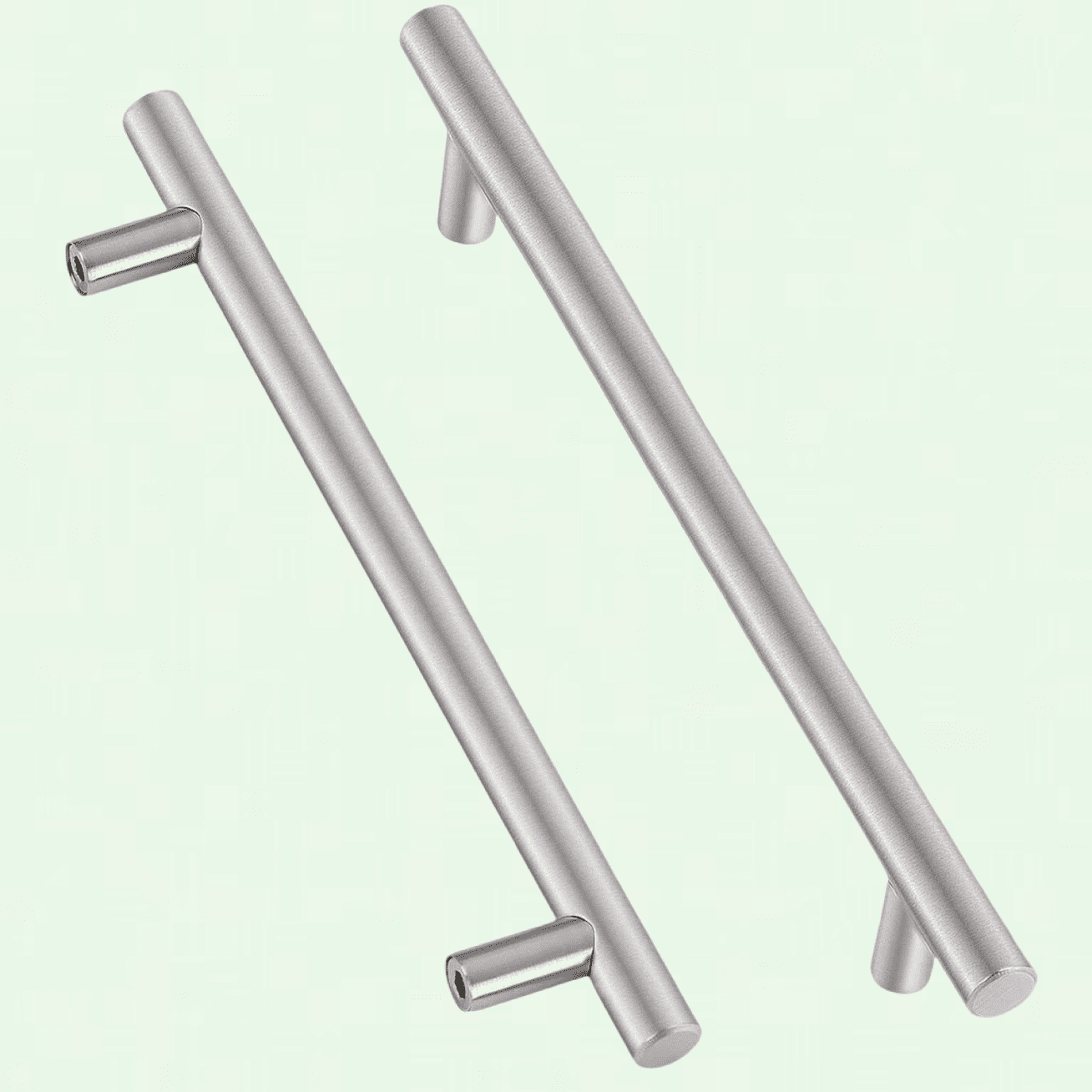 GOBEKOR 5-Pack Solid Cabinet Pulls – 6 1/4" Brushed Nickel Drawer Handles For Kitchen & Dresser