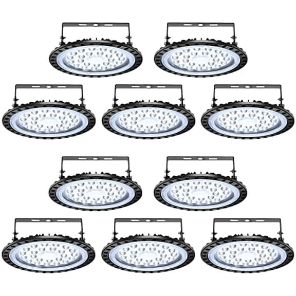 10 Pack 100W UFO LED High Bay Light, 10000LM 6500K Daylight White Led Bay Light Fixtures, IP65 Waterproof Commercial Warehouse/Workshop/Wet Location Area Light$$Tools & Hardware Other