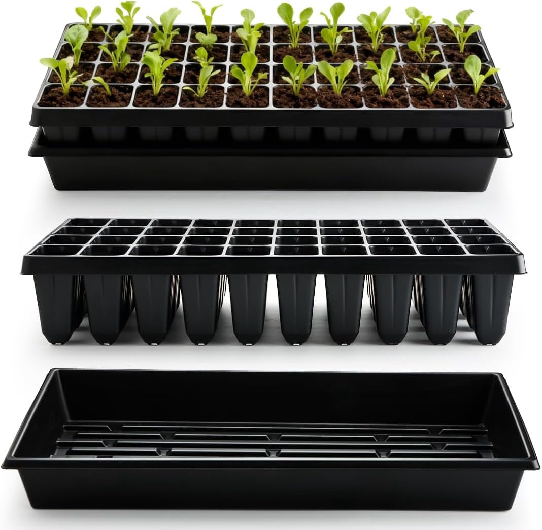 10 Pack 1020 Seed Starter Trays and 10 Pcs 72 Cell Plug Trays, Thick Durable Seedling Plastic Nursery Tray for TD538 1020 Tray Germination (10 Sets)