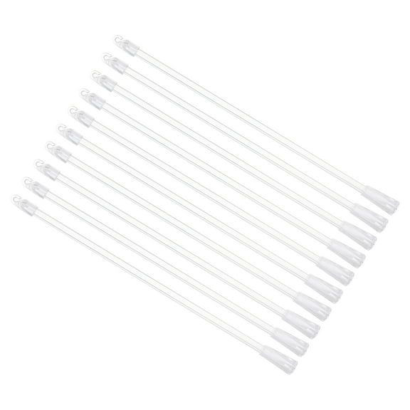 10 Pack 12" Blinds Wand Replacement, Acrylic Blinds Tilt Wand with Hook and Grip, Vertical Blind Rod Stick for Window Curtain Opener Accessory, Clear