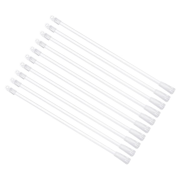 10 Pack 12" Clear Acrylic Curtain Pull Wand with Hook and Grip, Vertical Blinds Replacement Tilt Wand for Window Operation