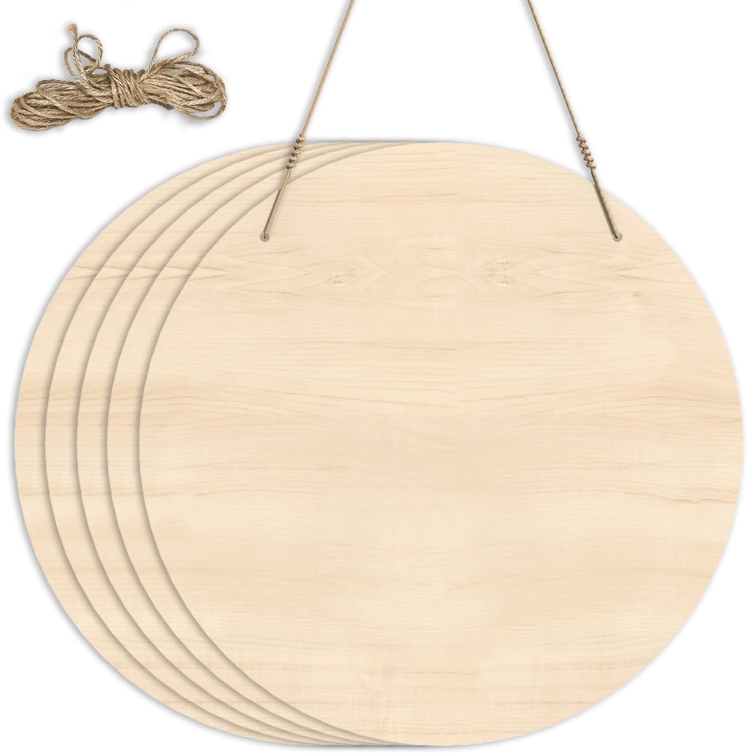 10 Pack 12 Inch Blank Wood Circles for Crafts Unfinished Round Wooden Hanging Sign for DIY, Christmas Decor, Painting, Home & Party Decoration,Art, Laser Engraving Blanks, Holiday Ornaments