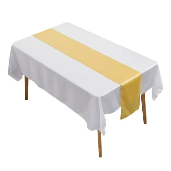 10-Pack 12 x 108 inches Satin Table Runner for Rectangle and Round Table Decorations Wedding, Birthday Parties, Banquets-golden