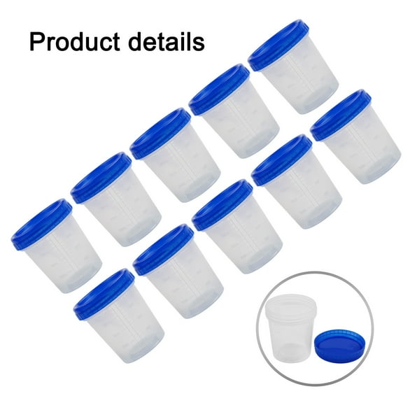 10 Pack 120ml Plastic Measuring Cups with Lids for Liquid and Dry Ingredients, Lab and Kitchen Use