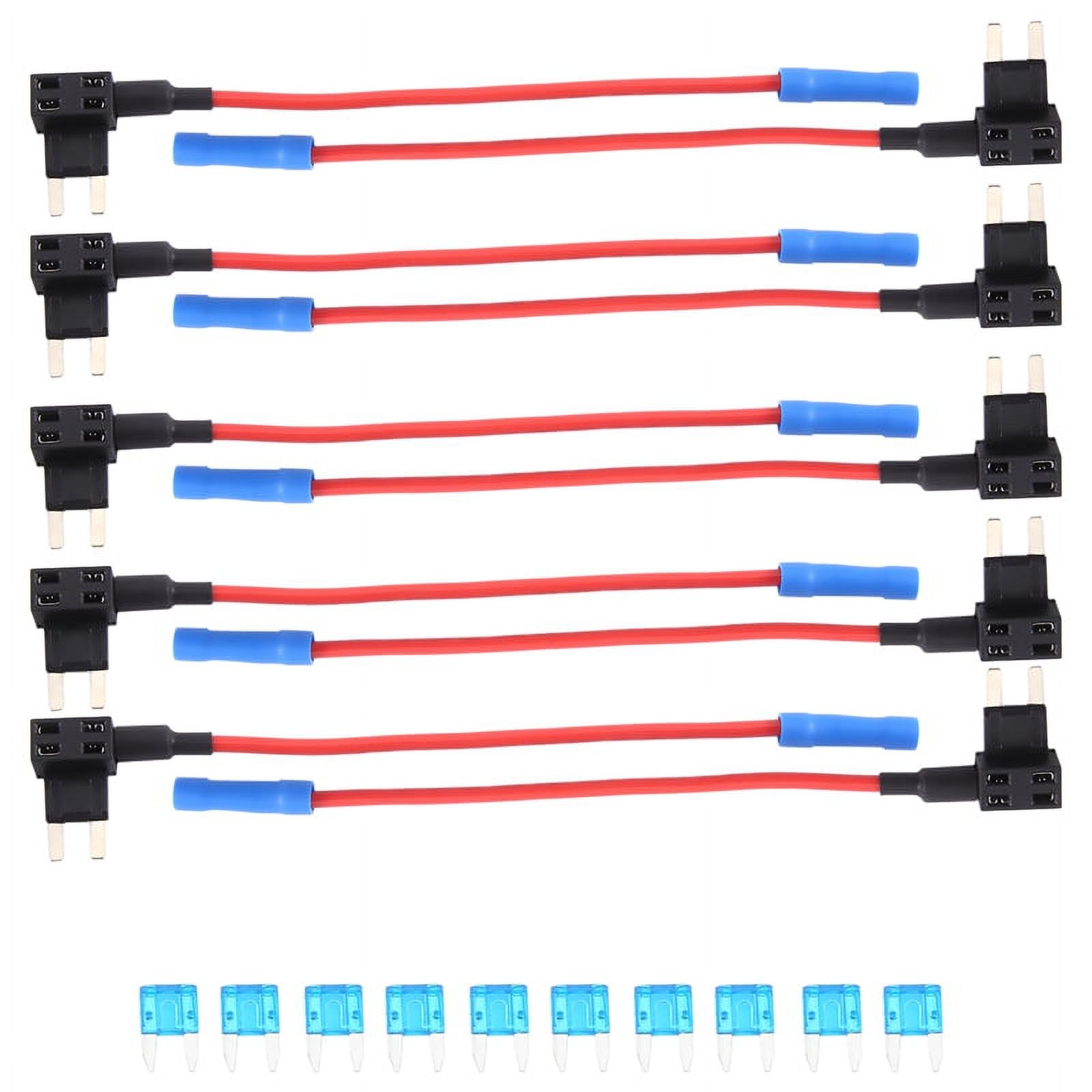 Mini Fuses Recoil 10-Pack Add-a-Circuit Fuse Taps - Mini ACZ/Micro2 Blade Adapters With 10A & 20A Fuses (FT4-10) Fuse Box