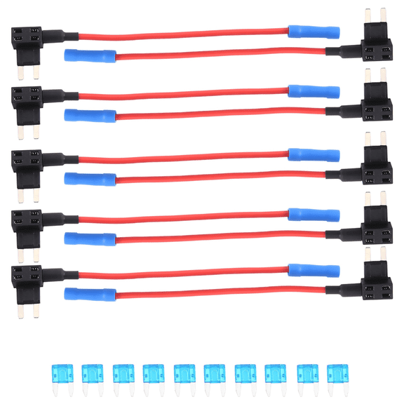 10 Pack - 12V Car Add-a-circuit Fuse TAP Adapter Mini ATM Blade Holder