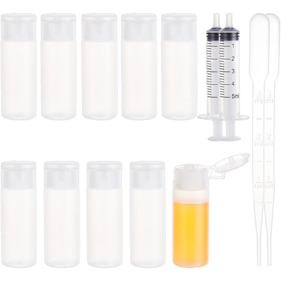 10 Pack 12ml Small Plastic Flip Cap Sample Bottle Empty Refillable Travel Bottles for Makeup Cosmetic Toiletries Product