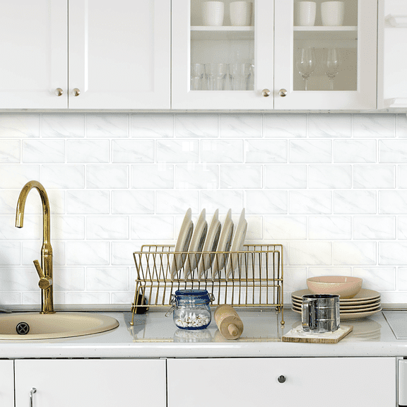 10-Pack 12x12 Inch Vintage 3D Peel and Stick Backsplash Tiles Self-Adhesive High Temperature Resistant Wall Tiles for Kitchen Bathroom Laundry Room 5 Sq Ft Coverage