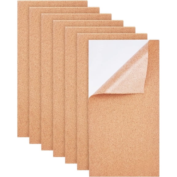 10 Pack 15.7x7.8 Inch Back-Adhesive Cork Sheets (1mm Thick) Insulation Cork Backing Sheets for Coaster Wall Decoration Party and DIY Crafts Supplies for DIY