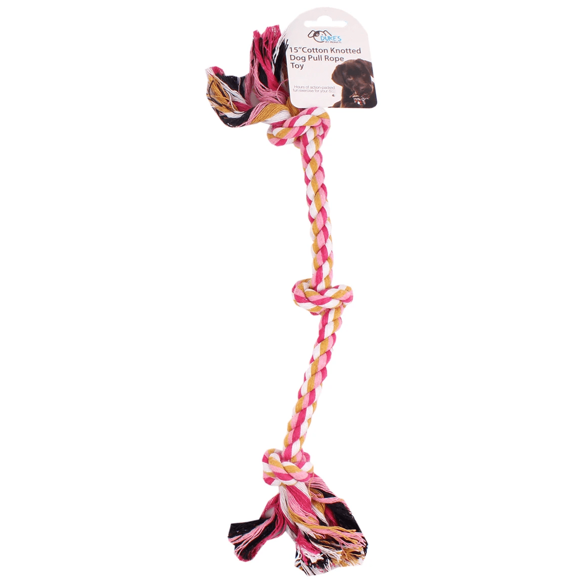 10 Pack 15 in Cotton Knotted Dog Pull Rope Toy, Durable Chew, Tug Toy for Dogs, Promotes Healthy Chewing, Ideal for Interactive Play, Fetch, Tug of War, Strengthening Bond with Pet, Bulk, Mix