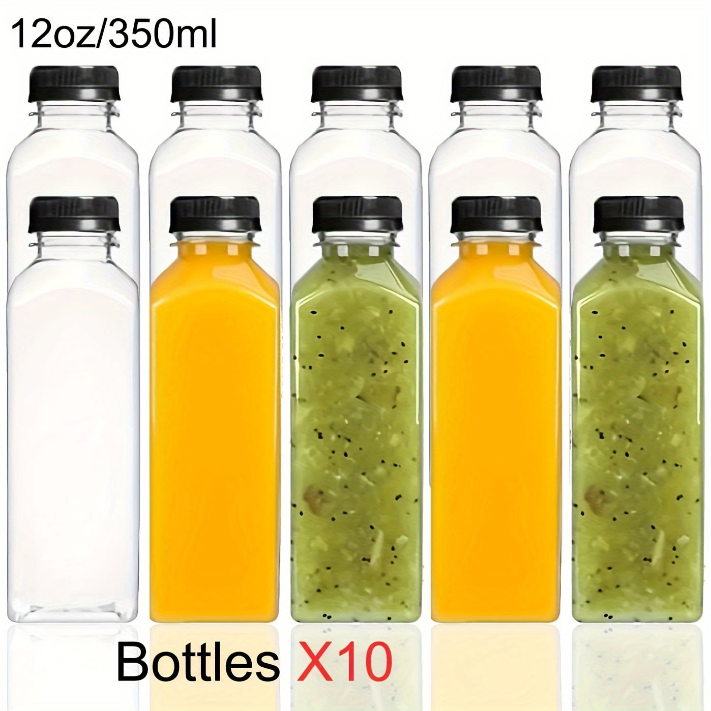 Container For Juice 10-Pack 150Ml-500Ml Leak-Proof Transparent Plastic Juice Bottles ...