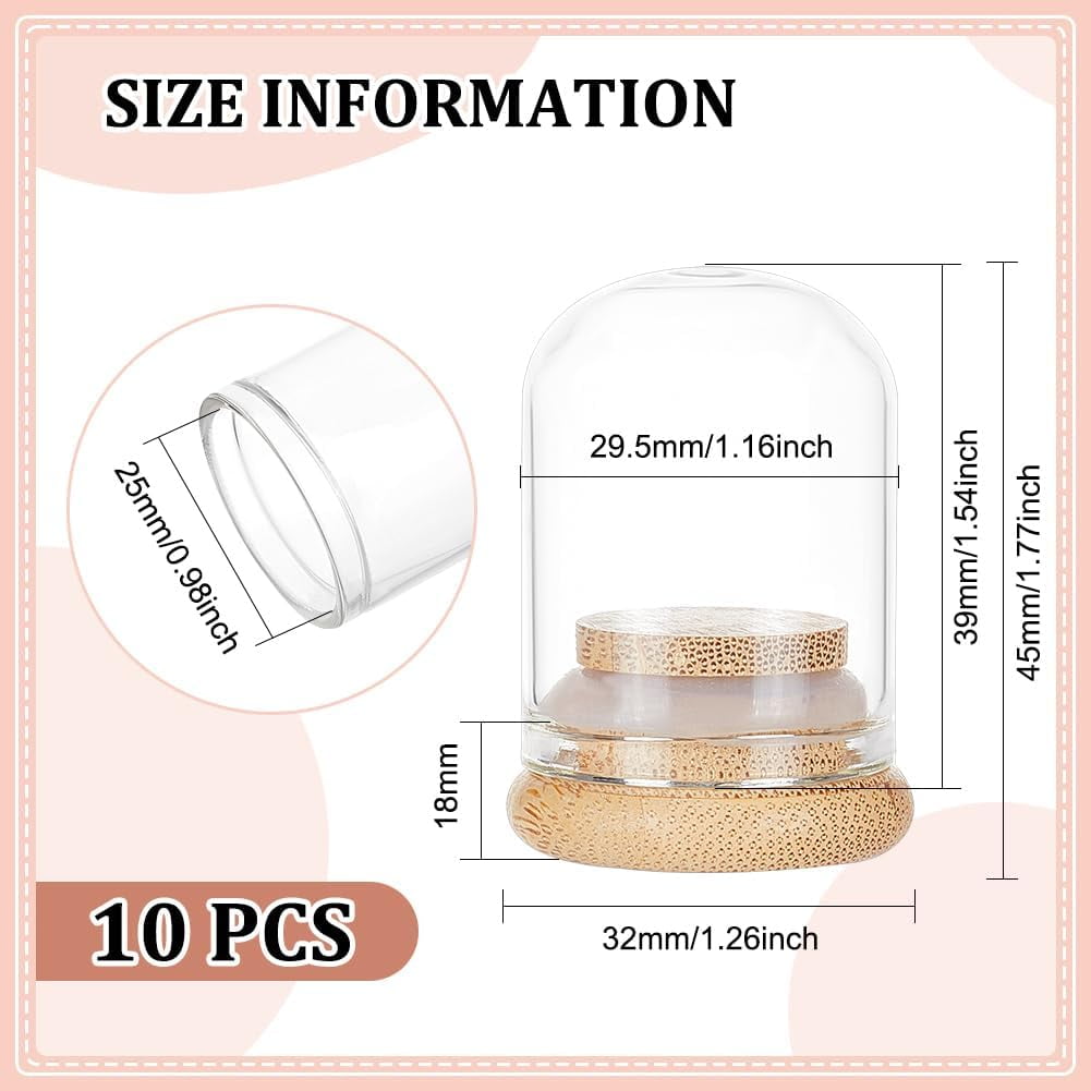 Mini Message Jar 10 Pack 15ml Glass Decorative Jars Mini Glass Dome Vials Message ...