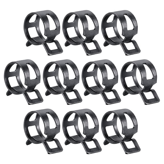 10 Pack 16mm (5/8") ID Spring Band Type Clamps, Carbon Steel Fuel Hose Clamps Fasteners, Low Pressure Air Clip Strap Clamp, Black Coated Hose Clamp for 5/8" OD Pipe Tube Fixing