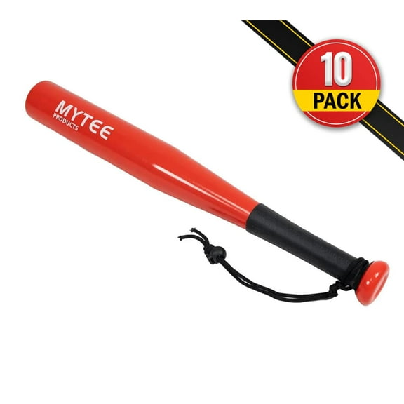 (10 Pack) 18" Aluminum Tire Thumper Bat with strap & Anti Slip Grip - Durable Tire Checker Bat for Truckers - Red Tire Knocker Bat - Wrapped Handle