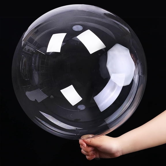 10-Pack 18" Clear Bobo Balloons - Reusable Fillable Bubble Orb Balloons for DIY Party Decor - Perfect for Weddings, Birthdays & Anniversaries (Transparent, 10 Count)