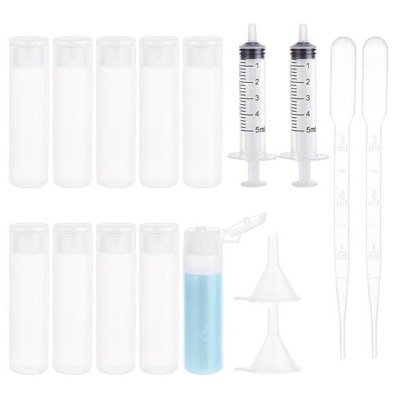 10 Pack 18ml 0.6oz Small Travel Squeeze Bottles - Refillable Makeup Foundation Container Sample Bottles Tubes for Toiletries Shampoo Toner