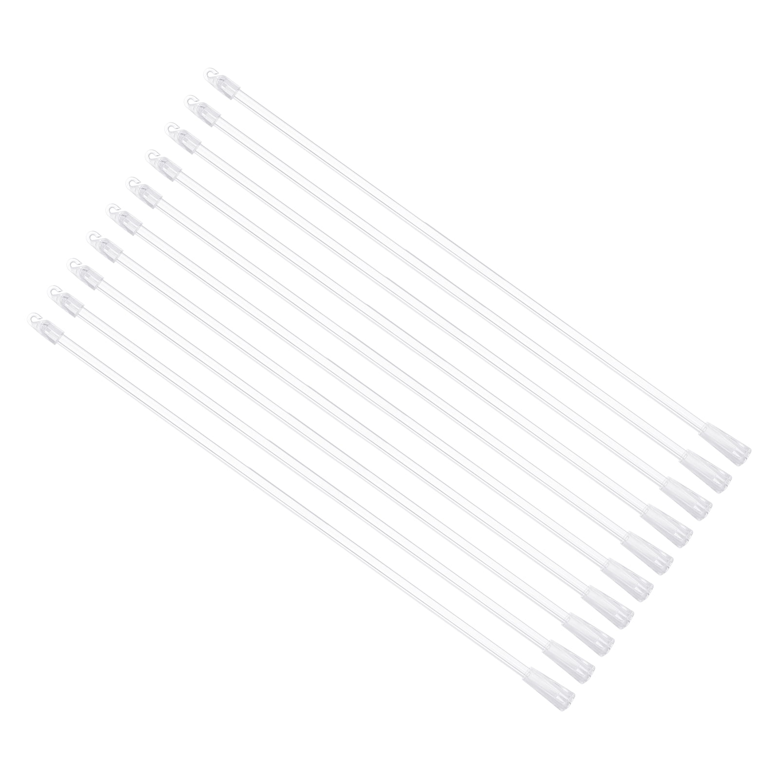10 Pack 19" Blinds Wand Replacement, Acrylic Blinds Tilt Wand with Hook and Grip, Vertical Blind Rod Stick for Window Curtain Opener Accessory, Clear