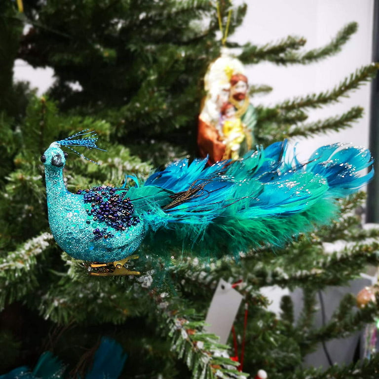 19 Peacock Christmas Ornaments Decorations Artificial Peacock