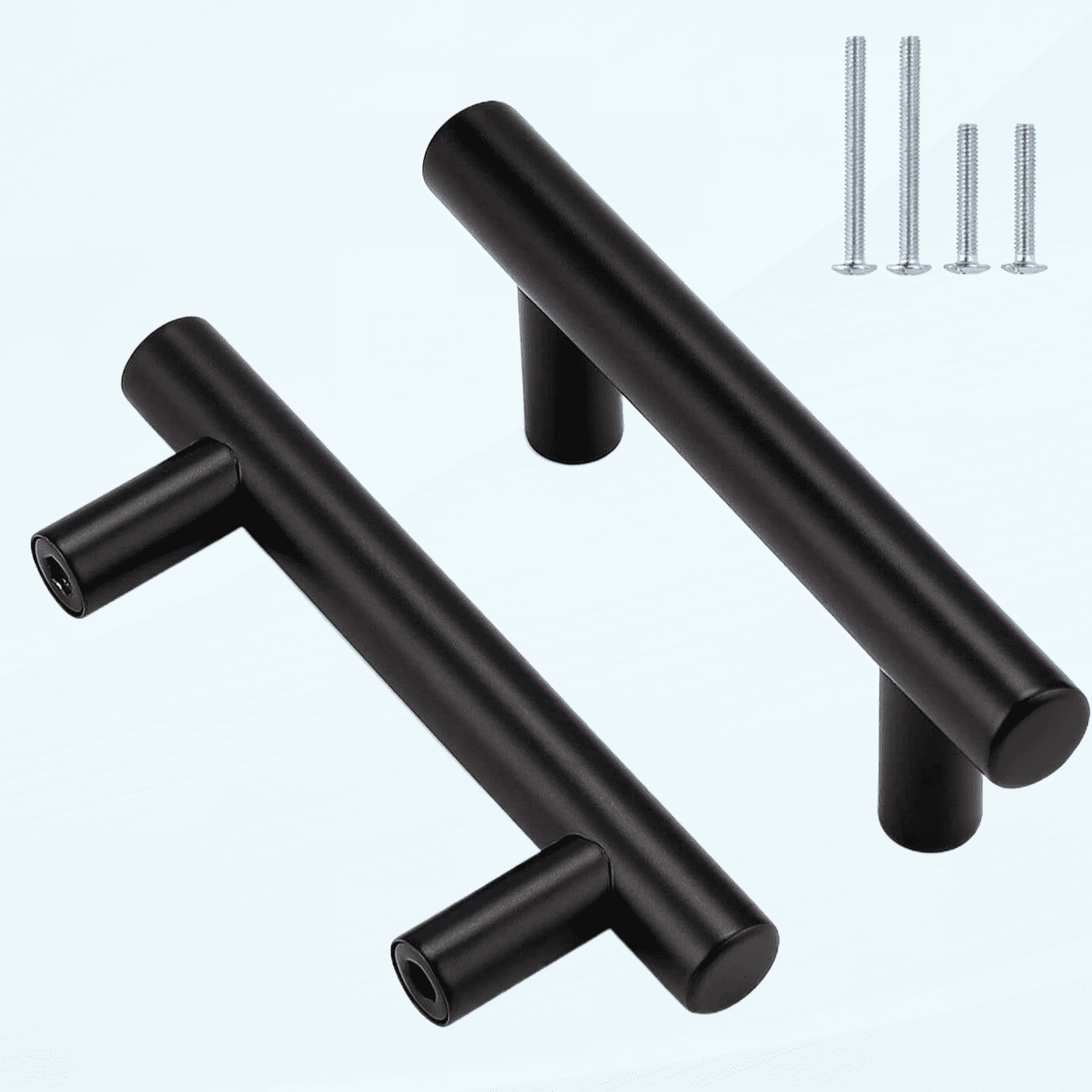 10 Pack| 2.5 Inch Hole Centers Flat Black Modern Cabinet Handles, Cupboard Pulls Kitchen Cabinet Hardware T Bar Handle Dresser Pulls, 2.5 Inch Drawer Pulls