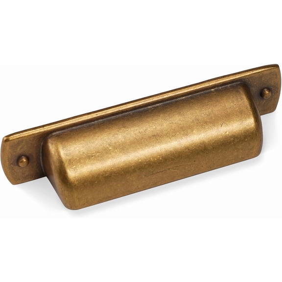 10 Pack 2.5 inch(64mm) Antique Brass Kitchen Cabinet Handles Cup Pulls Vintage Drawer Aged Gold Bronze Hardware