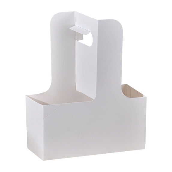 10 Pack 2 Cup Drink Carrier with Handle Kraft Paperboard Cup Holder Portable for Valentine Mother's Day Teachers' Day for Hot Cold Drinks Coffee Caddy with Heart Card Rope