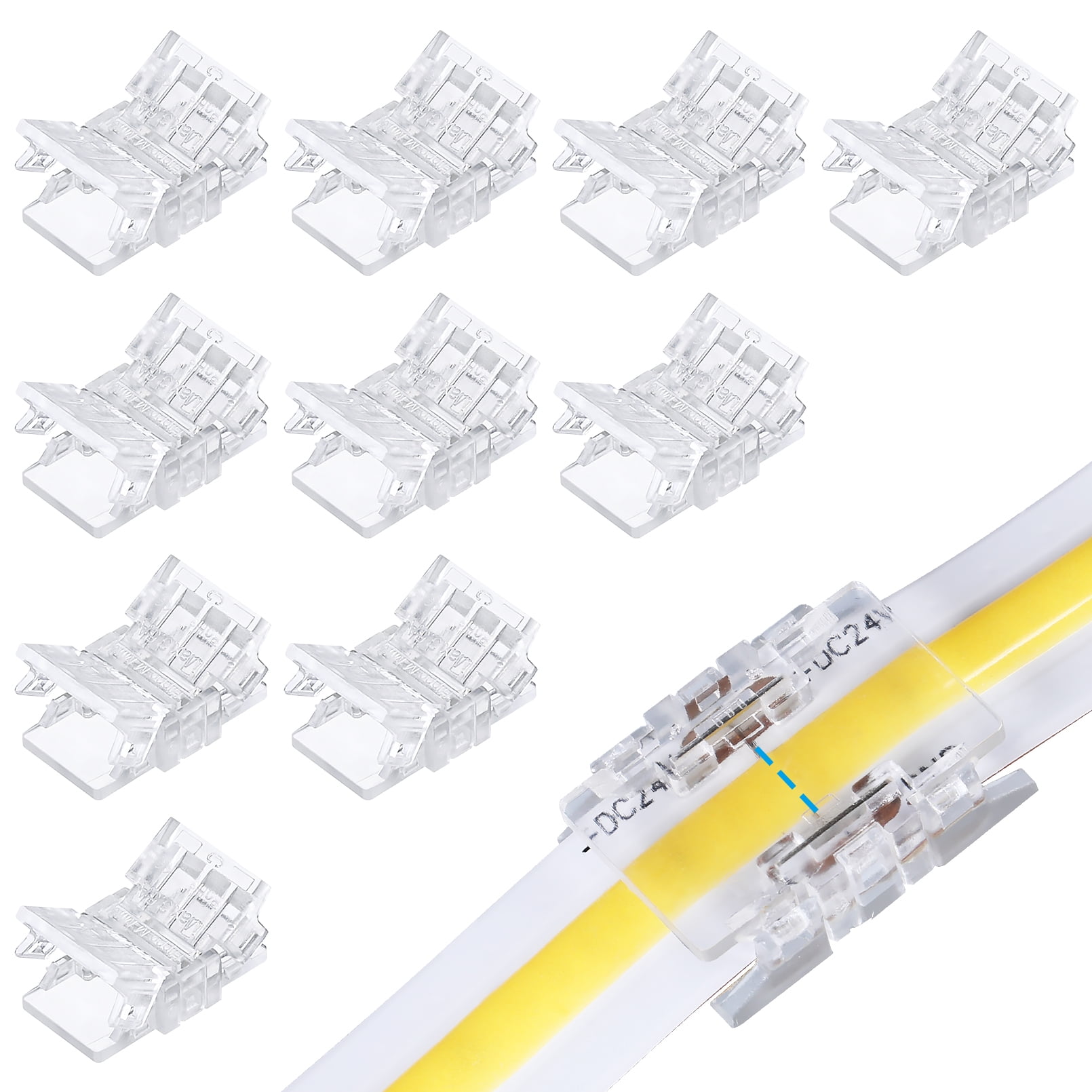 10 Pack 2 Pin 8mm LED Strip Light Connectors UL Listed, Strip to Strip ...