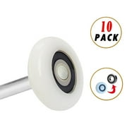 10 Pack 2 Ultra-Quiet Nylon Garage Door Rollers 4  Stem, 6200-2RS Double Seals Precision Bearings