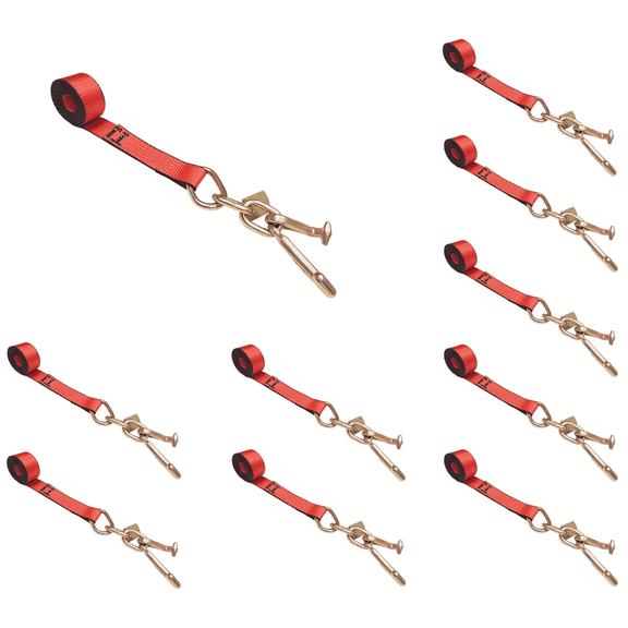 10 Pack 2" x 10' TJ Cluster Hook Car Strap for Wrecker Tow Truck Auto Hauling
