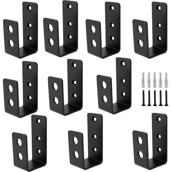 10 Pack 2 x 4 Inch Door Barricade Brackets, Heavy Duty Drop Open Bar Holder, Bar Security Holder Bracket U Shaped Bracket for Barn, Shed, Garage, Gate$$Tools & Hardware Other
