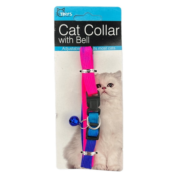 10 Pack 20 in Cat Collar with Bell, Featuring Vibrant Nylon Gradient Colors, Adjustable Plastic Snap Clip Closure, Dainty Bell That Rings as Your Cat Walks, Plays, Runs, Perfect for Cats, Bulk, Mix