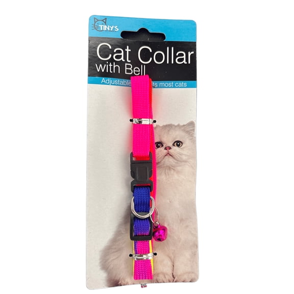 10 Pack 20 in Cat Collar with Bell, Featuring Vibrant Nylon Gradient Colors, Adjustable Plastic Snap Clip Closure, Dainty Bell That Rings as Your Cat Walks, Plays, Runs, Perfect for Cats, Bulk, Mix