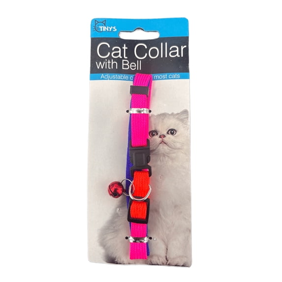 10 Pack 20 in Cat Collar with Bell, Featuring Vibrant Nylon Gradient Colors, Adjustable Plastic Snap Clip Closure, Dainty Bell That Rings as Your Cat Walks, Plays, Runs, Perfect for Cats, Bulk, Mix