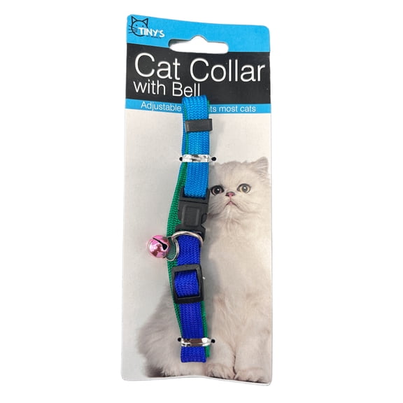 10 Pack 20 in Cat Collar with Bell, Featuring Vibrant Nylon Gradient Colors, Adjustable Plastic Snap Clip Closure, Dainty Bell That Rings as Your Cat Walks, Plays, Runs, Perfect for Cats, Bulk, Mix