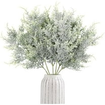 10 Pack 20" Christmas Artificial Pine Branches Long Snowy Pine Branches Christmas Greenery Cedar Picks Frosted Faux Stems for Xmas Tree Garland Wreath Vase DIY Crafts Home Winter Decorations