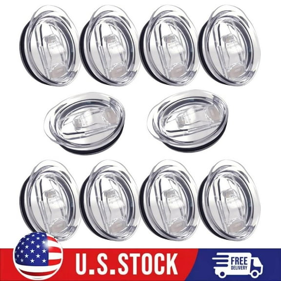 10 Pack 20 oz Skinny Tumbler Replacement Lids Plastic Splash Covers Tops Clear